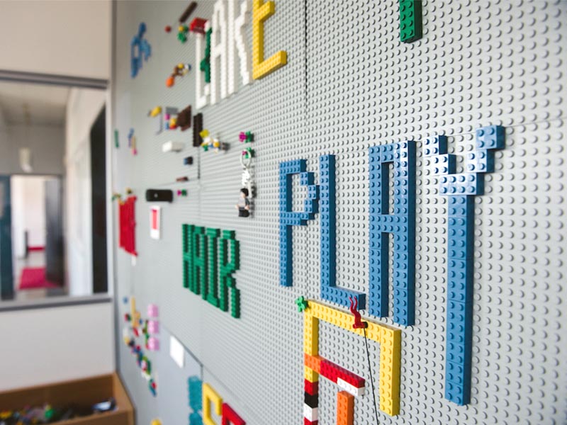 party space rental - lego wall